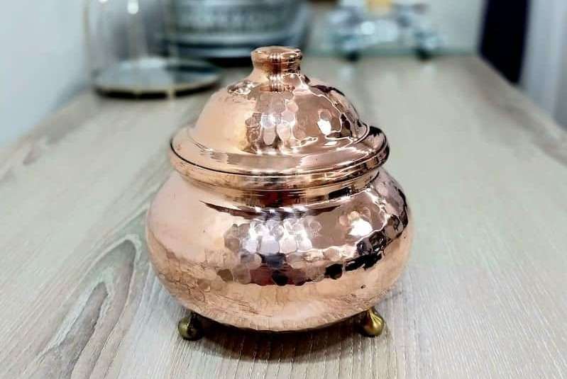 قندان مسی ساده مناسب استفاده روزمره و عمده